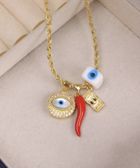 21025-2 Collar armado san francisco ojo aji billete blanco